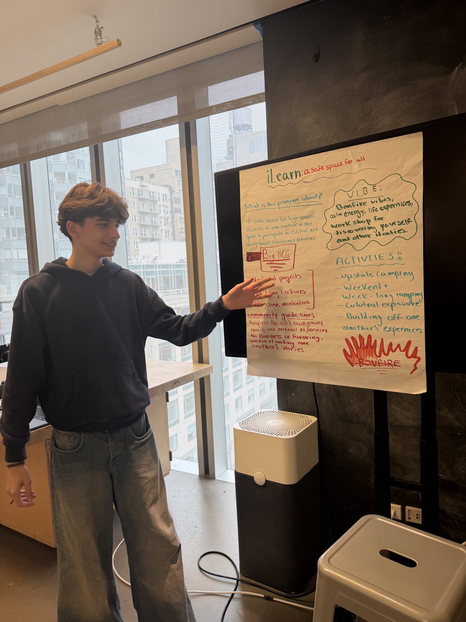 A participant presenting a workshop activity